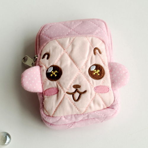 [Brave Monkey] Embroidered Applique Fabric Art Wallet Purse/ Pouch Bag (2.9 X 4.7 X 0.98 inches)