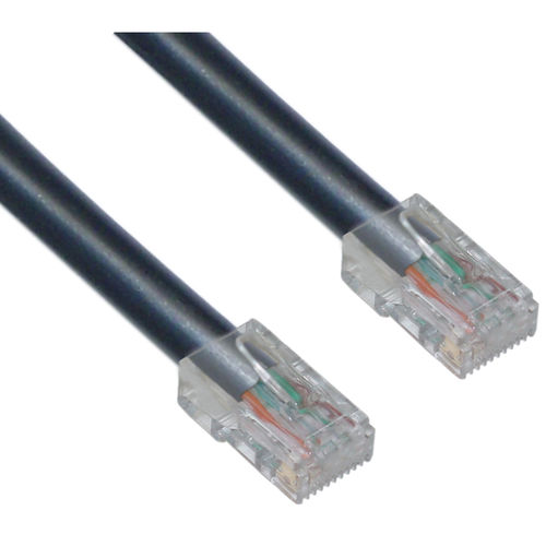 Cat 5e Black Ethernet Patch Cable, Bootless, 1 foot