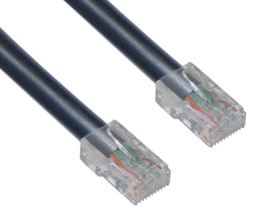 Cat 5e Black Ethernet Patch Cable, Bootless, 15 foot