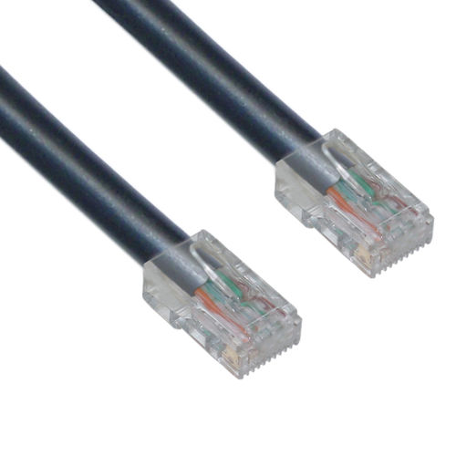 Cat 6 Black Ethernet Patch Cable, Bootless, 14 foot