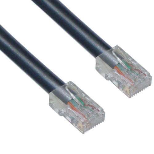 Cat 6 Black Ethernet Patch Cable, Bootless, 25 foot