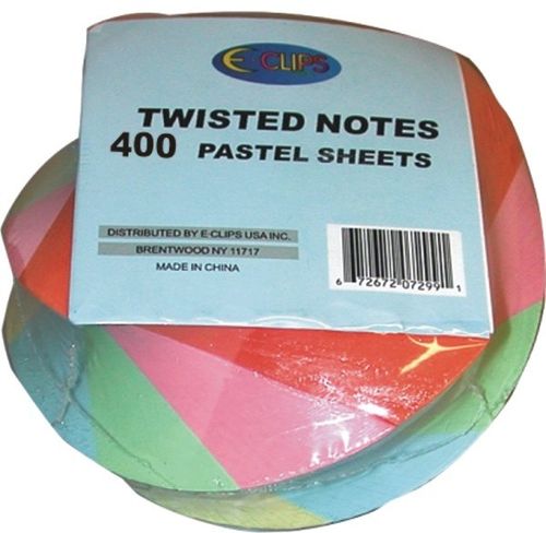 Twisted Note Paper - Pastel colors 400 sheets Case Pack 48