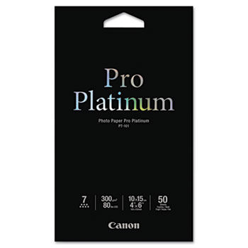 Photo Paper Pro Platinum, High Gloss, 4 x 6, 80 lb., White, 50 Sheets/Pack