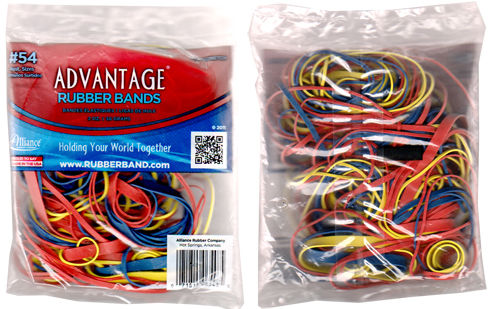 Rubber Bands - 2 ounce bag - asst. colors & sizes. Case Pack 90
