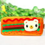 [Hamburger] Embroidered Applique Pencil Pouch Bag / Pencil Holder / Carrying Case (3.5*2.5*2.5)