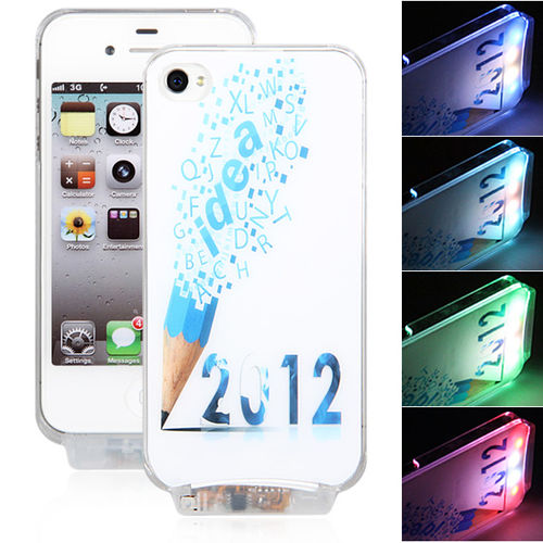 2012 Pattern Flasher LED Color Changed Case for iPhone 4/4S (Flash While Calling or Called)