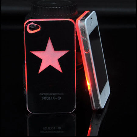 Star Style Flasher Flash LED Color Changed Protector Case for iPhone 4/4S