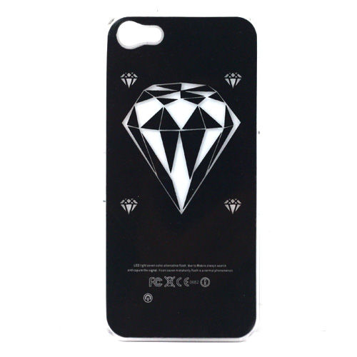 Diamond Style Flasher LED Color Changed Protector Case for iPhone 5 (Flash While Calling or Called)