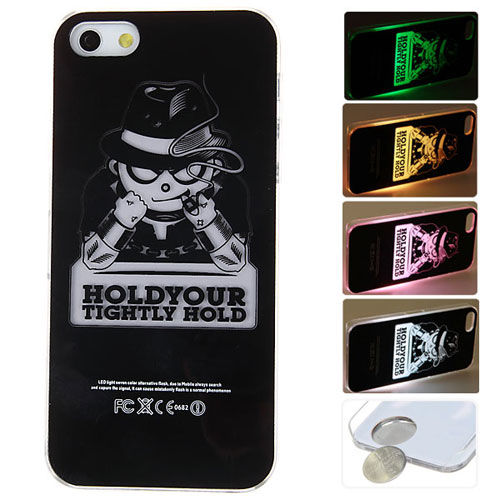 Cool Man Flasher LED Color Changed Protector Case for iPhone 5 (Flash While Calling or Called)
