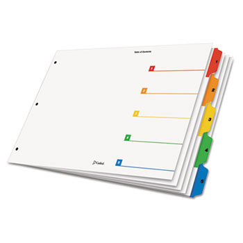 Tabloid OneStep Index System, 5-Tab, 1-5, 11 x 17, Multicolor Tabs, 5/Set