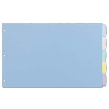 Translucent Multicolor Write-On Big Tab Dividers, 5-Tab, 11 x 17, 1/Set