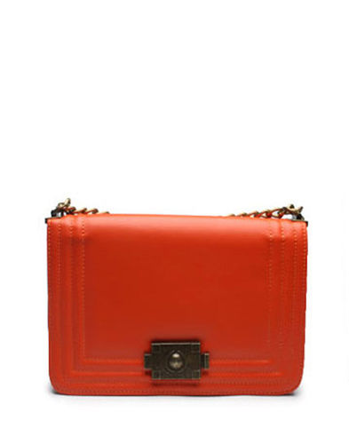 LG Buckle Design Chain Strap Shoulder Handbag-orange