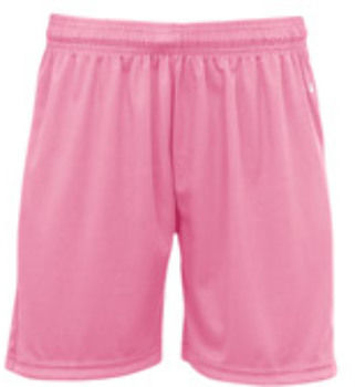 Badger B-Core 6"" Ladies ""Ace"" Athletic Shorts Pink/ White M