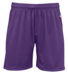Badger B-Core 6"" Ladies ""Ace"" Athletic Shorts Purple/ White XL