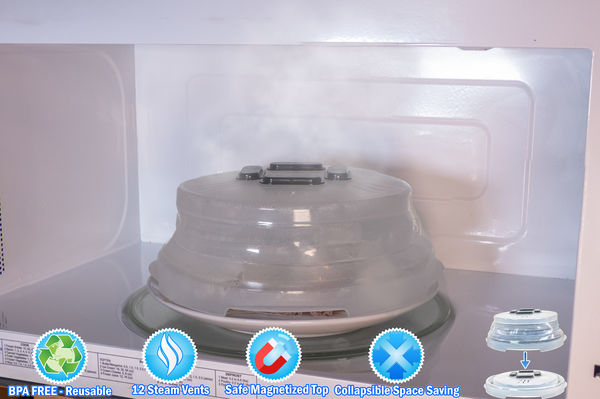 Microwave Hover Anti Splattering Collapsible Food Cover Splatter Lid BPA  Free US