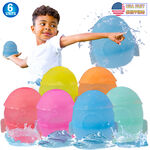 Reusable Water Balloons - Quick Fill, Self-Sealing, Soft & Durable Silicone, Leak Proof for Mess Free Kids Fun - Perfect for Summer Outdoor Splash Parties, Pool Play, Backyard Games