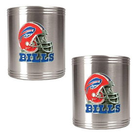 Buffalo Bills NFL 2pc Stainless Steel Can Holder Set- Helmet Logobuffalo 
