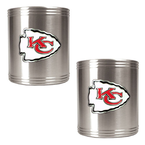 Kansas City Chiefs NFL 2pc Stainless Steel Can Holder Set- Primary Logokansas 