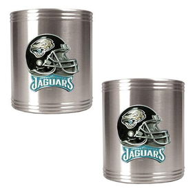 Jacksonville Jaguars NFL 2pc Stainless Steel Can Holder Set- Helmet Logojacksonville 