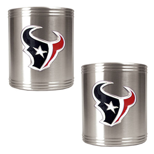 Houston Texans NFL 2pc Stainless Steel Can Holder Set- Primary Logohouston 