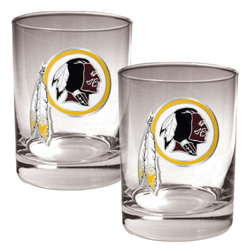 Washington Redskins NFL 2pc Rocks Glass Set - Primary logo