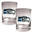 Seattle Seahawks NFL 2pc Rocks Glass Set - Primary logo