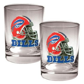 Buffalo Bills NFL 2pc Rocks Glass Set - Helmet logobuffalo 