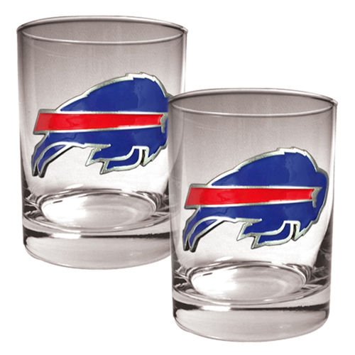 Buffalo Bills NFL 2pc Rocks Glass Set - Primary logobuffalo 