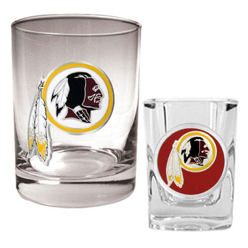 Washington Redskins NFL Rocks Glass & Shot Glass Set - Primary logo