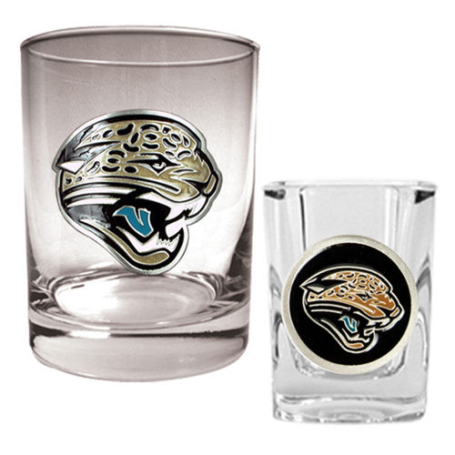 Jacksonville Jaguars NFL Rocks Glass & Shot Glass Set - Primary logojacksonville 