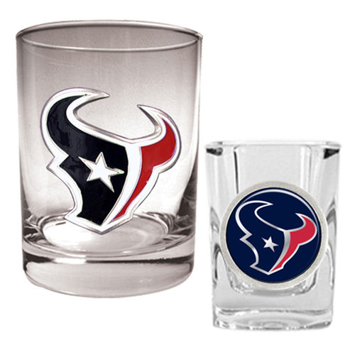 Houston Texans NFL Rocks Glass & Shot Glass Set - Primary logohouston 