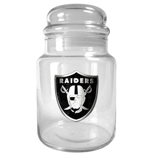 Oakland Raiders NFL 31oz Glass Candy Jar - Primary Logo
