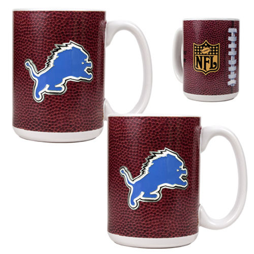 Detroit Lions NFL 2pc Gameball Ceramic Mug Set - Primary logo