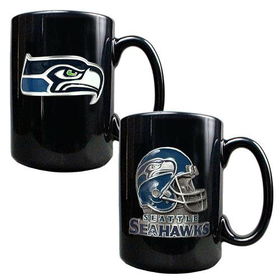 Seattle Seahawks NFL 2pc Coffee Mug Set-Helmet/Primary Logoseattle 