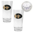 New Orleans Saints NFL 2pc Pint Ale Glass Set with Football Bottom - Oval Logo