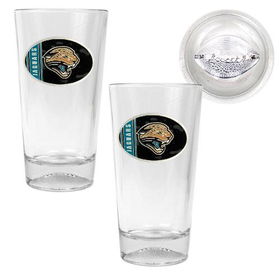 Jacksonville Jaguars NFL 2pc Pint Ale Glass Set with Football Bottom - Oval Logojacksonville 
