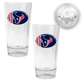 Houston Texans NFL 2pc Pint Ale Glass Set with Football Bottom - Oval Logohouston 