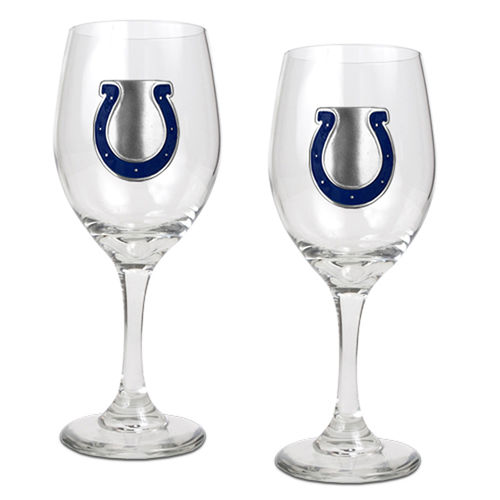 Indianapolis Colts NFL 2pc Wine Glass Set - Primary Logo