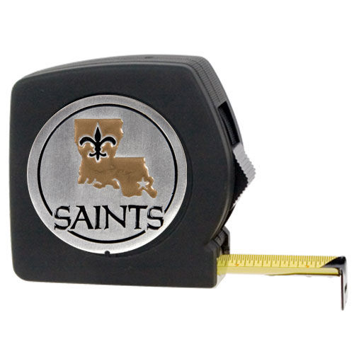 New Orleans Saints NFL 25' Black Tape Measure