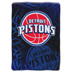 Detroit Pistons NBA Royal Plush Raschel Blanket (Fierce Series) (60x80")"detroit 