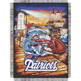 New England Patriots NFL Woven Tapestry Throw (Home Field Advantage) (48x60")"england 