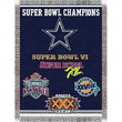 Dallas Cowboys NFL Super Bowl Commemorative Woven Tapestry Throw (48x60")"