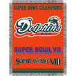 Miami Dolphins NFL Super Bowl Commemorative Woven Tapestry Throw (48x60")"