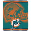 Miami Dolphins NFL Royal Plush Raschel Blanket (Tonal Series) (50 x 60)