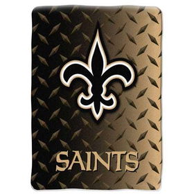 New Orleans Saints NFL Royal Plush Raschel Blanket (Diamond)  (60x80")"orleans 
