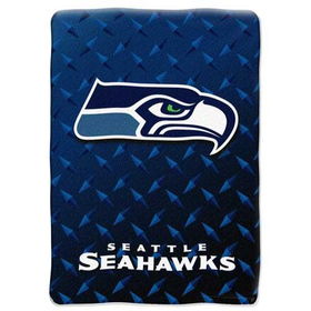 Seattle Seahawks NFL Royal Plush Raschel Blanket (Diamond)  (60x80")"seattle 