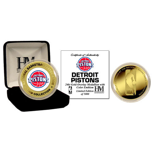 Detroit Pistons 24Kt Gold And Color Team Coindetroit 
