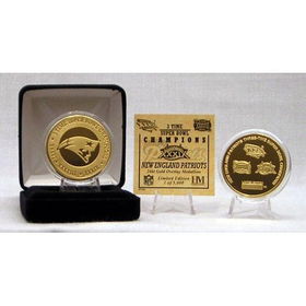 New England Patriots 24Kt Gold 3 Time Super Bowl Champions Coinengland 