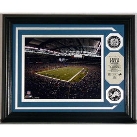 Detroit Lions Ford Field Photo Mint with two Silver overlay Coinsdetroit 