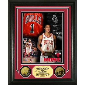 Derrick Rose 2008 ? 09 NBA Rookie of the Year 24KT Gold Coin Photo Mintderrick 
